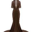 White Plan Margaret gown featuring elegant fabric and a flowing silhouette, perfect for formal occasions.