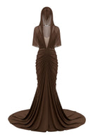 White Plan Margaret gown featuring elegant fabric and a flowing silhouette, perfect for formal occasions.