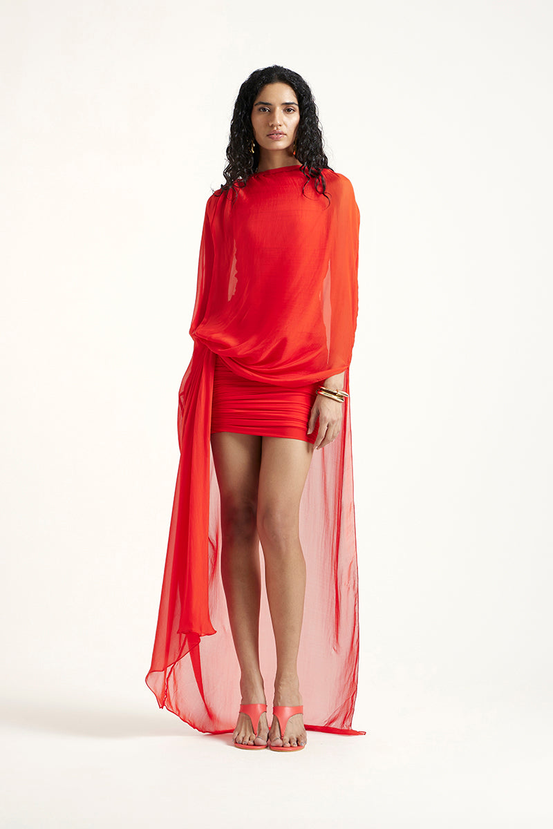 Deme By Gabriella Sloane Hibiscus mini dress with floral pattern, sleeveless design, and lightweight fabric.