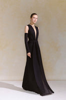 Elegant AIA dress gown by Arti Apparel featuring flowing fabric and intricate detailing, perfect for formal occasions.