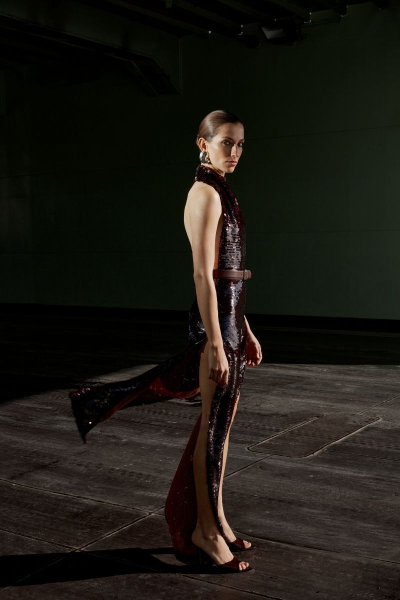 SYLVIA DRESS IN BURGUNDY - CULT MIA