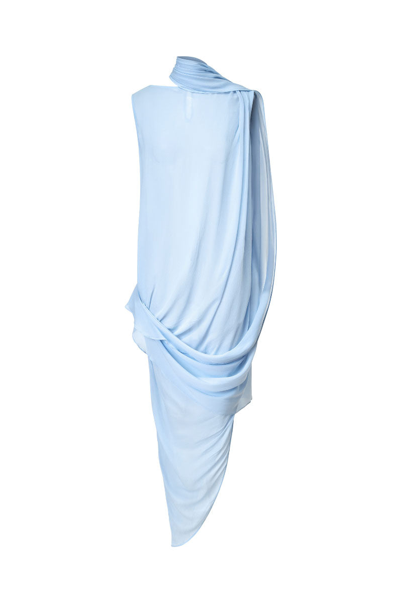 Sky blue Lecea flowy dream midi dress with a relaxed fit and lightweight fabric, perfect for casual or dressy occasions.