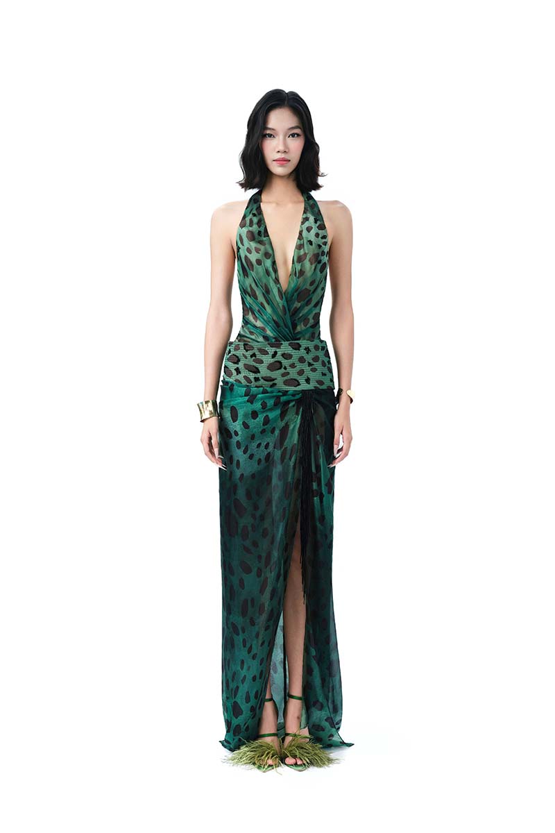 EMERALD PANTHER MAXI DRESS