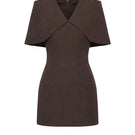 TONYY Cocoa Frame Mini Dress, stylish short dress with a cocoa-colored frame design, perfect for casual or semi-formal wear.