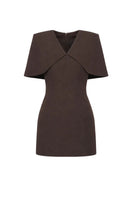 TONYY Cocoa Frame Mini Dress, stylish short dress with a cocoa-colored frame design, perfect for casual or semi-formal wear.
