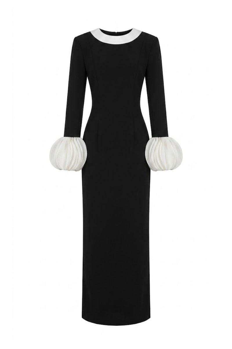 BLACK STONE COLLAR CAPE AND FULL DRESS | CULT MIA