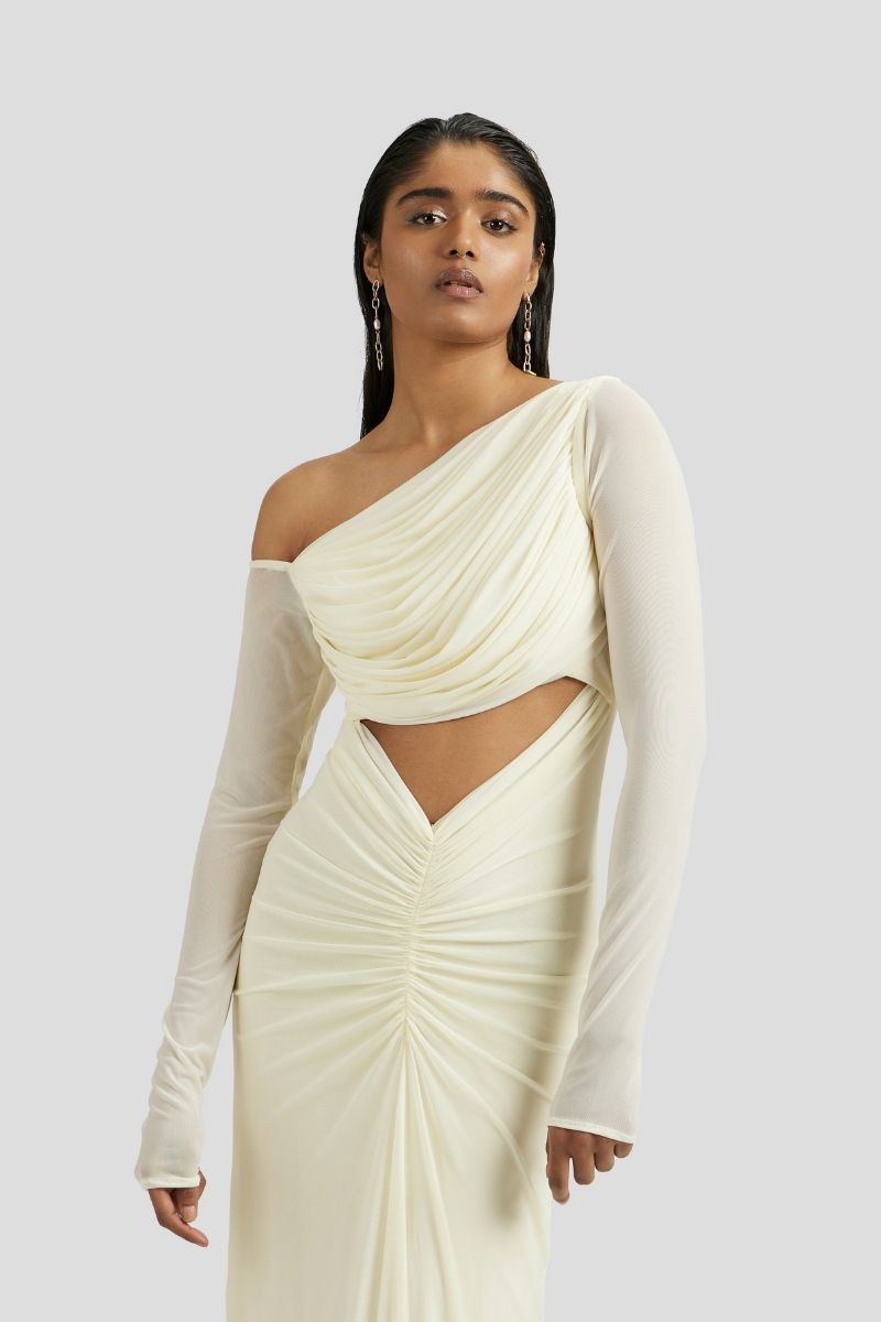 PRISCILLA MAXI DRESS IN OFF WHITE - CULT MIA