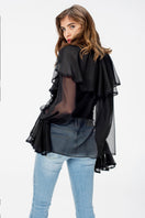 OvertheSea black blouse from Ocean of the Tenderness collection, stylish top with soft fabric and elegant design.