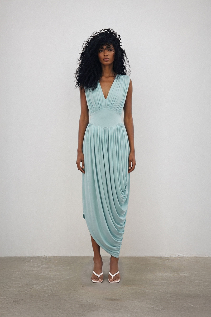 Elegant Amira gown by Deme By Gabriella featuring intricate details and flowing fabric for formal occasions.