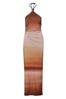 Baobab Blake Maxi Dress in terracotta, flowing maxi dress with sleeveless design and elegant silhouette.