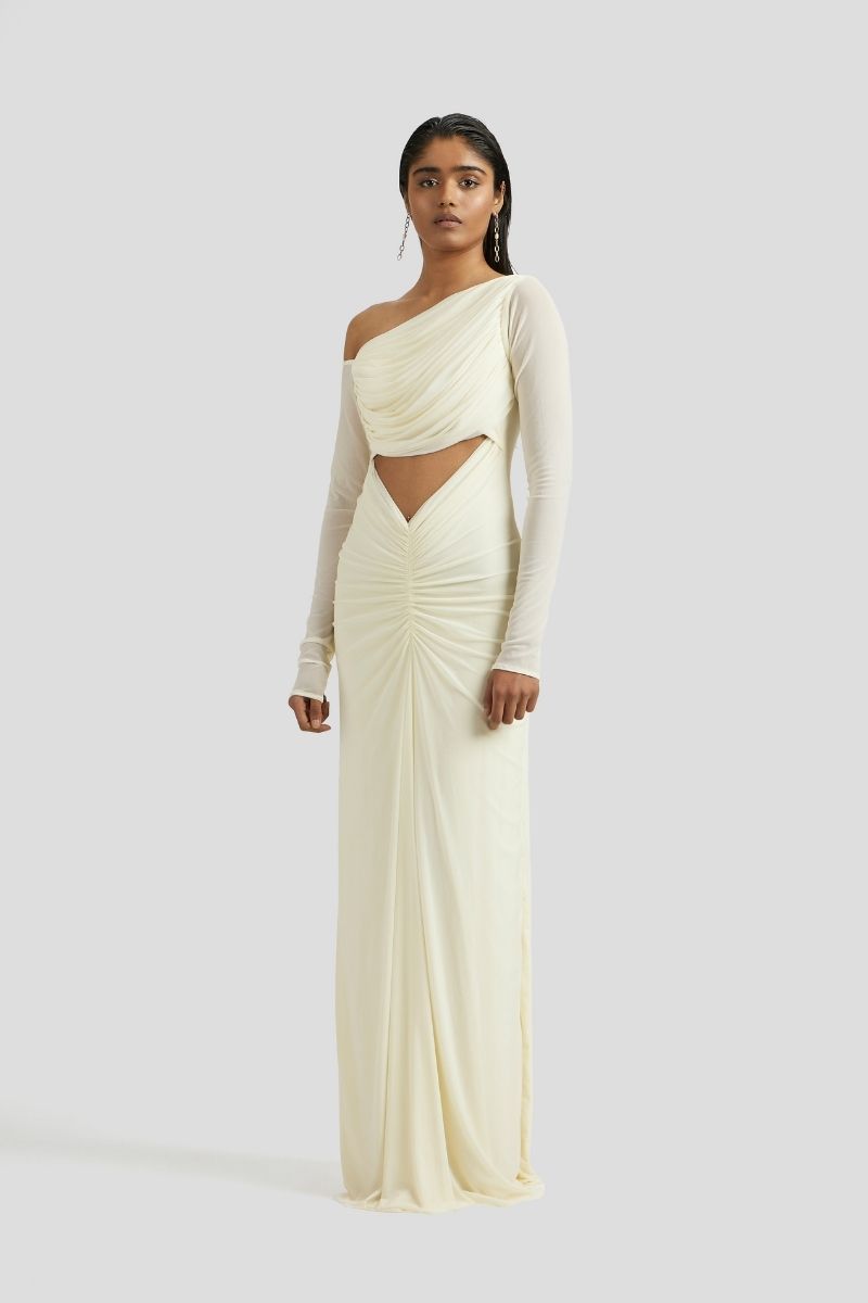 PRISCILLA MAXI DRESS IN OFF WHITE - CULT MIA