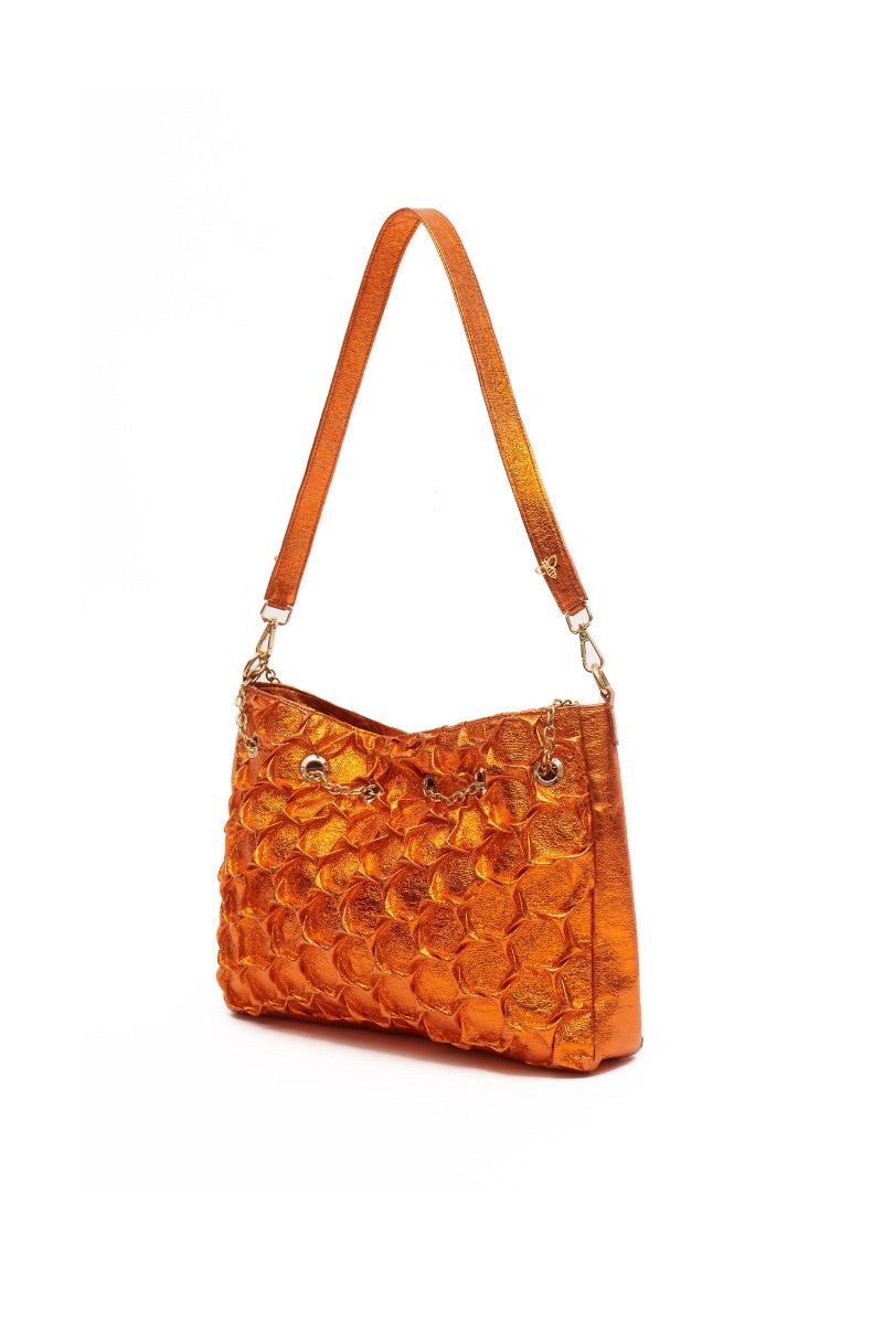 HEXAGON BAG MEDIUM IN ORANGE - CULT MIA