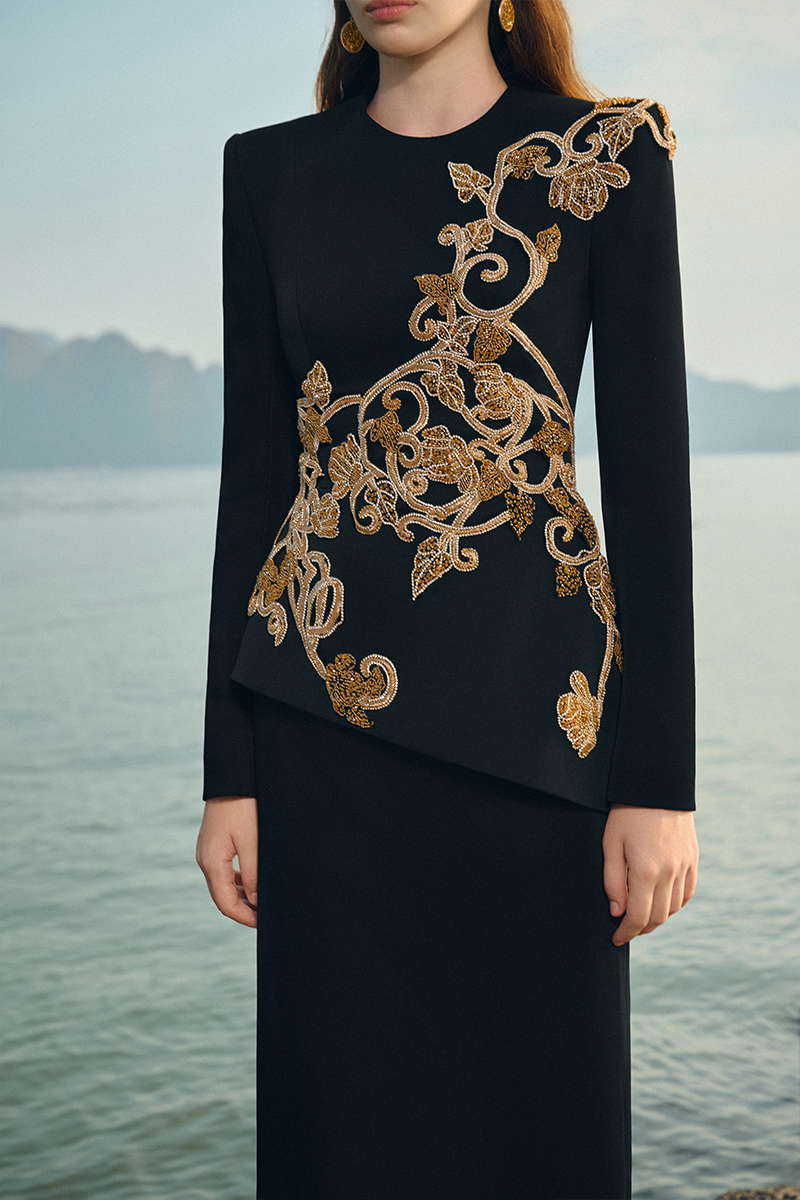 LONG SLEEVES ROUND NECK STRAIGHT DRESS - CULT MIA