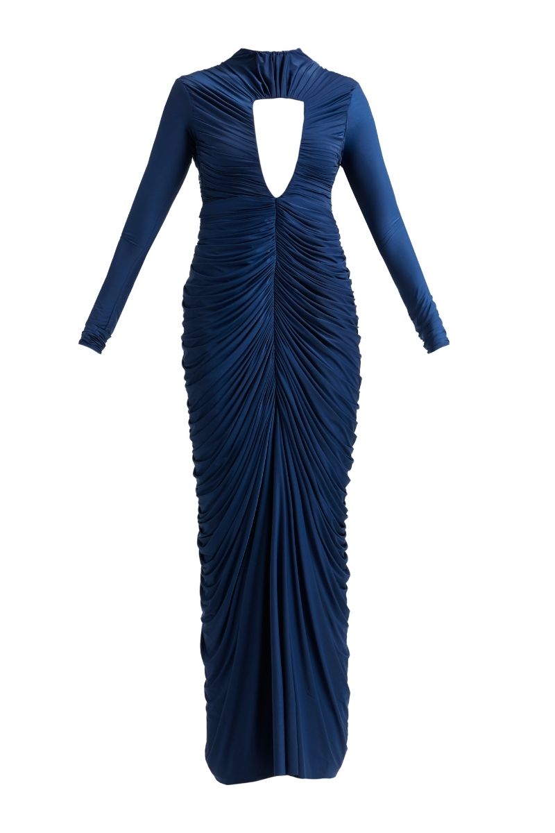 ELISA MAXI DRESS IN NAVY BLUE - CULT MIA
