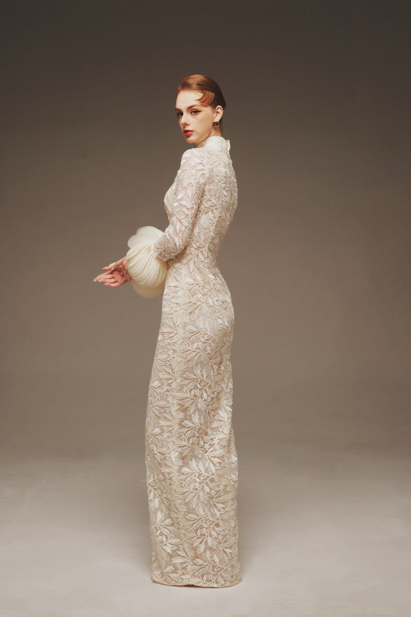 AURA LACE COLUMN DRESS AURA LACE COLUMN DRESS