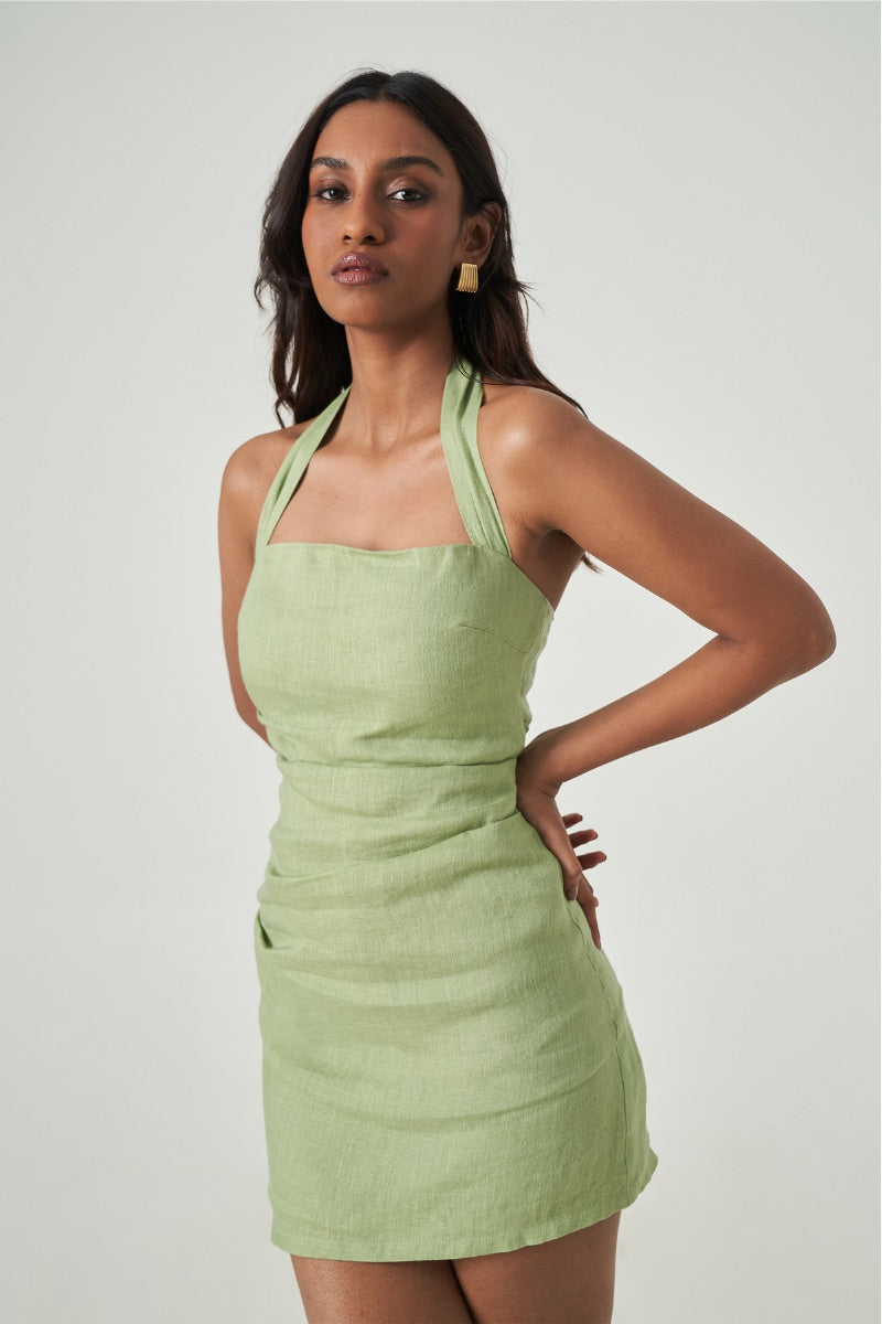 LUCIA DRESS IN SAGE GREEN - CULT MIA
