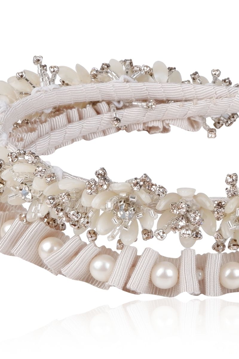 WHITE ROSA HEADBAND - CULT MIA
