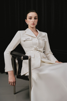 White Plan Noven Set co-ords featuring a stylish matching top and pants, perfect for casual or semi-formal wear.