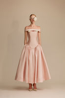 White Plan Lucent midi dress featuring a flowing fabric and elegant design, perfect for stylish occasions.