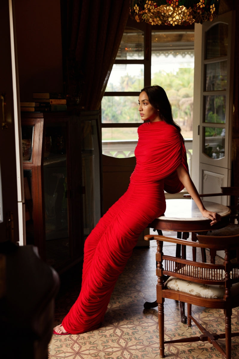 Deme By Gabriella Vienna Maxi Dress in flowy fabric, featuring a relaxed fit and elegant design, perfect for summer wear.