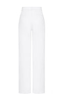 White double-pleated wide-leg pants by AWAVE, styled with a relaxed fit and flowing silhouette.