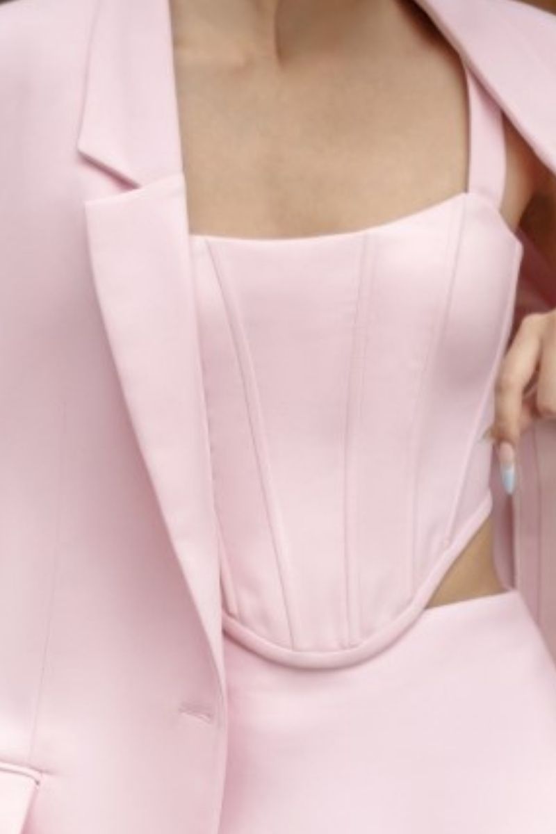 GRAINNE PINK TUYTSI STRAIGHT THREE PIECE SET - CULT MIA