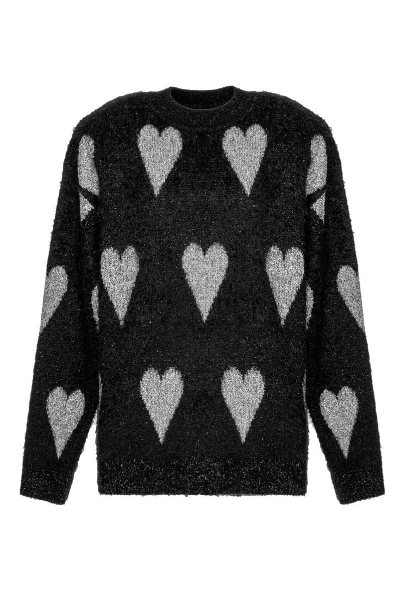 VALENTINES SILVER HEART SWEATER - CULT MIA