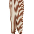 ColoReve Octavien pants in brown striped fabric, featuring a tailored fit and stylish pattern, perfect for casual or office wear.