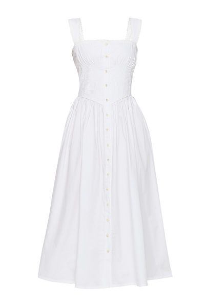 cute white midi dress Petal and Pup Women's Camellia Midi Dress
