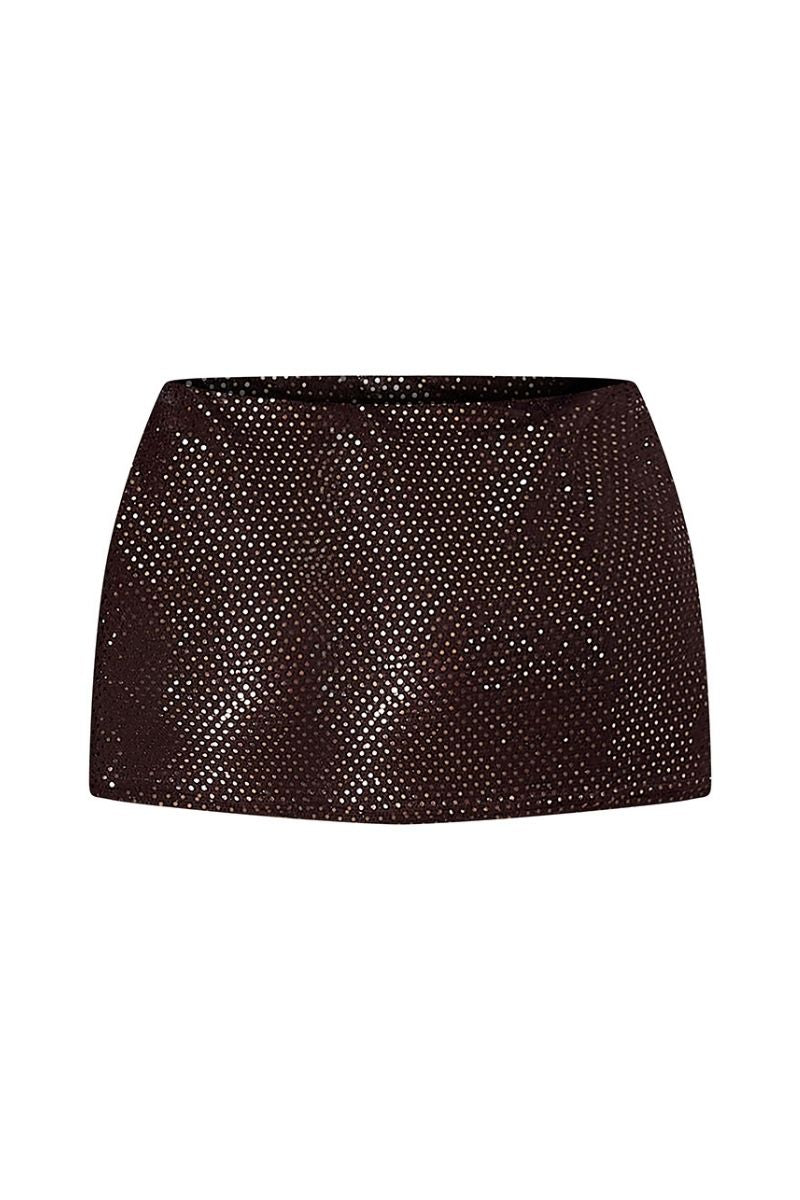 CEM metallic co-ord set featuring a shiny top and matching skirt, stylish and eye-catching for a modern fashion look.