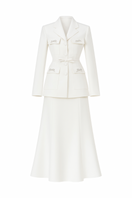 White Plan Noven Set co-ords featuring a stylish matching top and pants ensemble, perfect for casual or chic occasions.