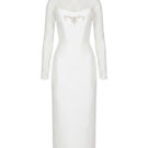 Ivory lace Grace gown by White Plan featuring elegant lace fabric and a flowing silhouette.