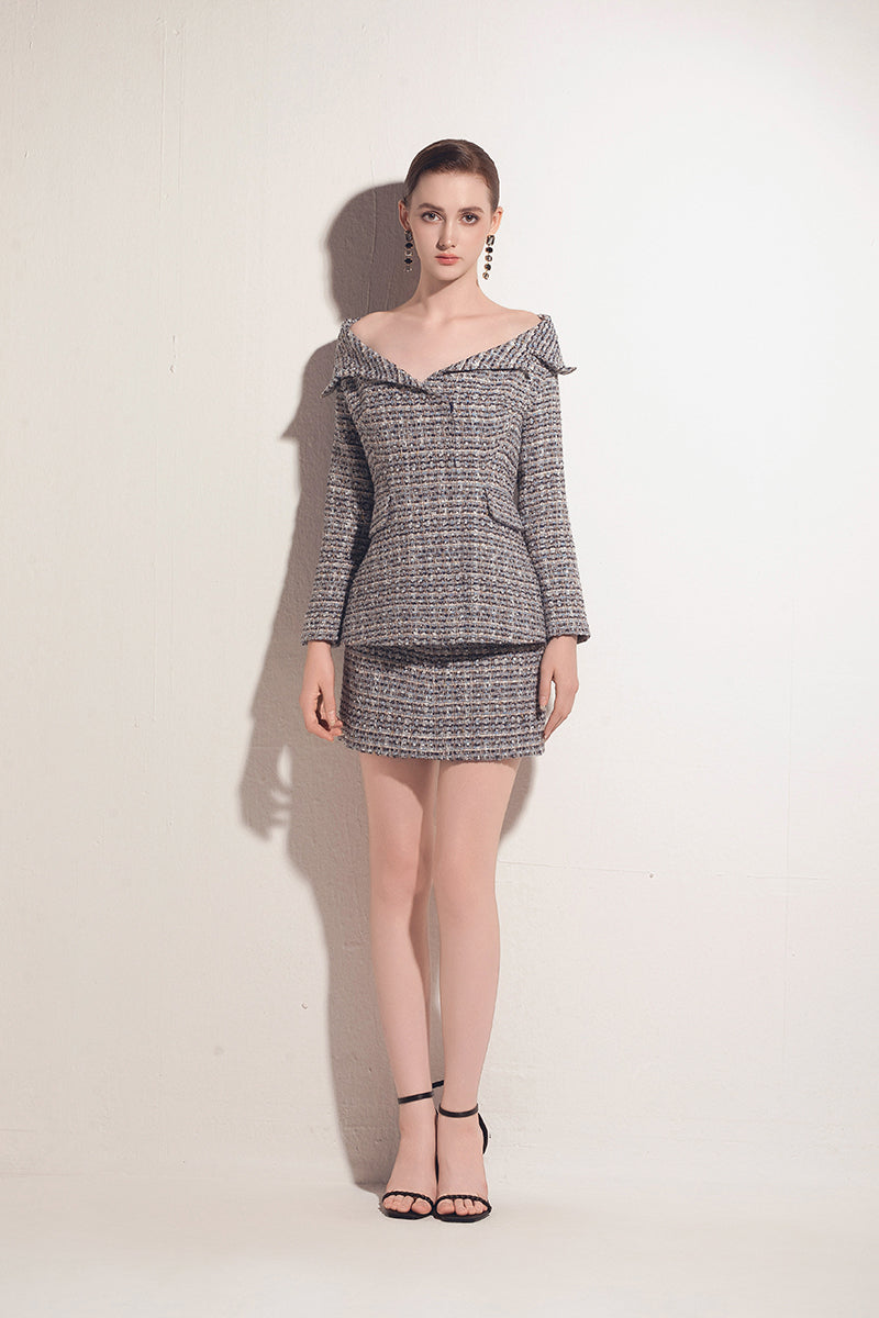 TWEED MINI SKIRT IN MULTICOLOR