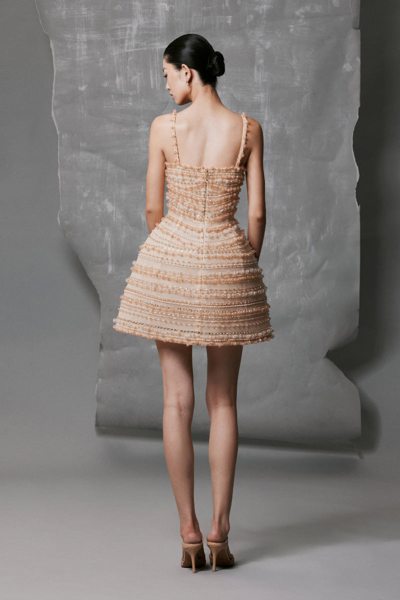 NUDE MINI SHIMMERING DRESS | CULT MIA | Phan Huy NUDE MINI SHIMMERING DRESS | CULT MIA | Phan Huy