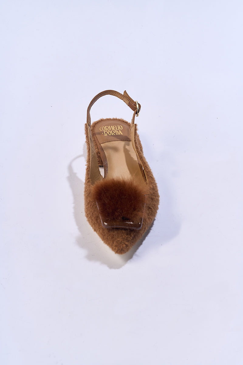 ROYA CARAMEL SLINGBACK FLATS - CULT MIA