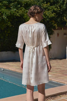 KIKI Pearl Cat 22 Momme silk nightdress from Not Just Pajama, elegant silk nightgown with a smooth, luxurious fabric and delicate design.