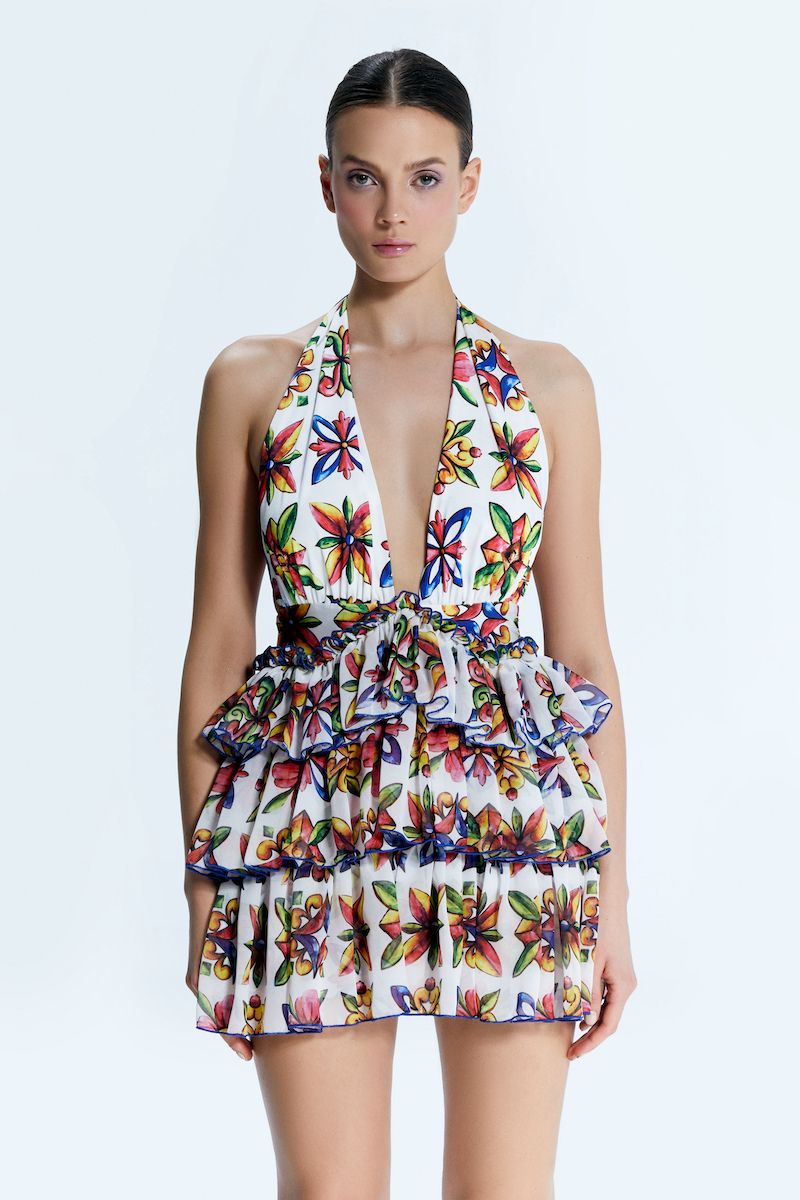 SICILIA BELLANO RUFFLE MINI DRESS - CULT MIA