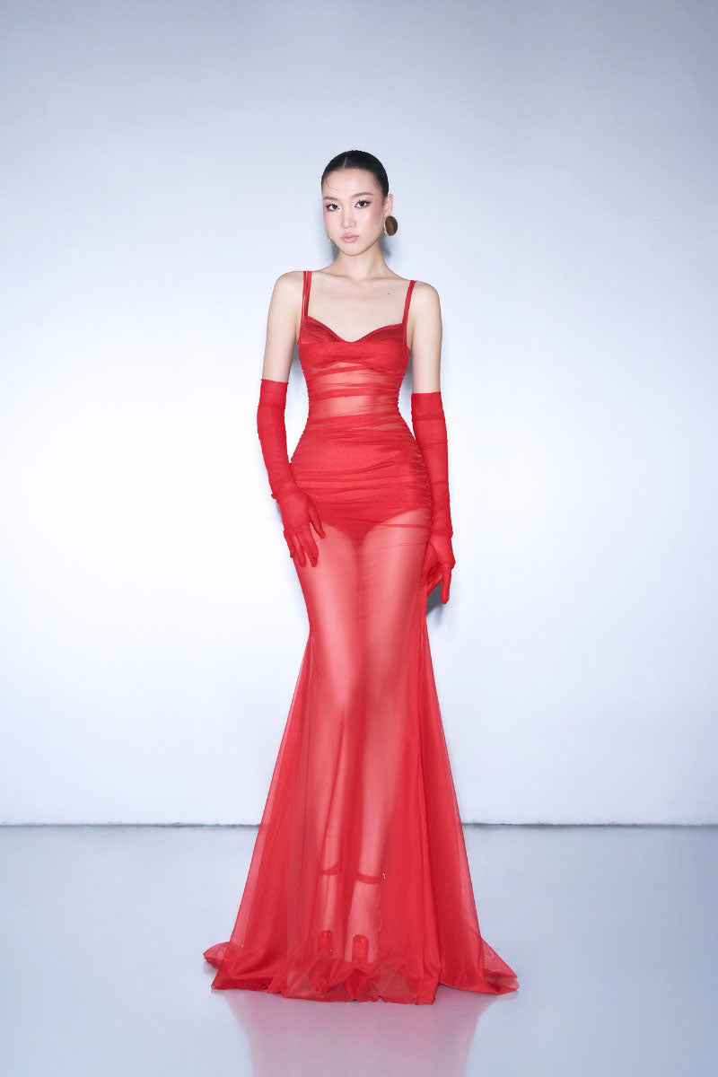 red dress couture backless KATHY RED SATIN BACKLESS GOWN | CULT MIA