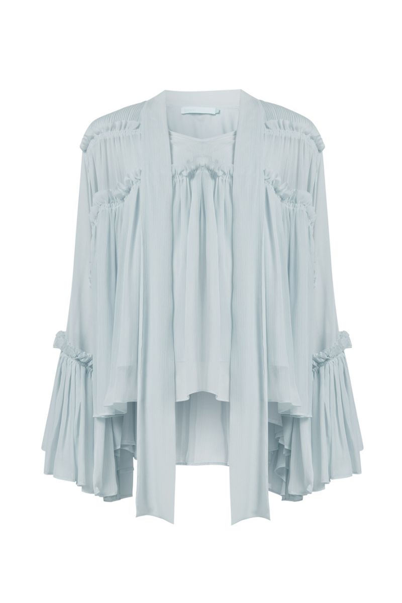 FRILL DETAILED TOP IN BLUE - CULT MIA