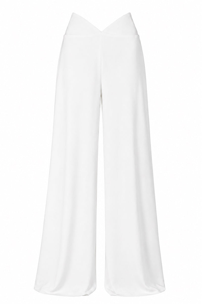 Lili Blanc sculpted wide trousers in a stylish, tailored design with a high waist and flowing wide-leg silhouette.