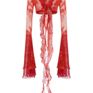 Sudi Etuz lace tie-up top with long sleeves and V-neck, featuring delicate lace details and a stylish, fitted design.