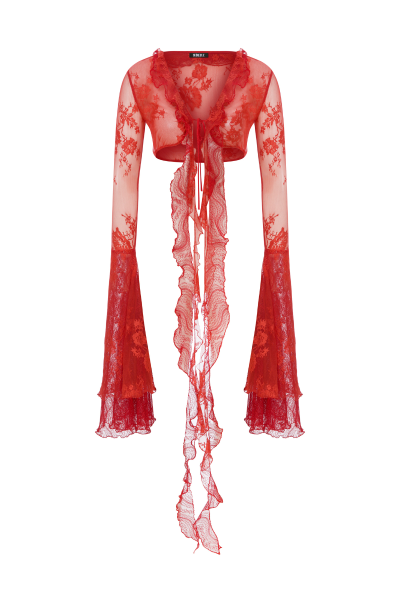 LACE TIE UP TOP - CULT MIA