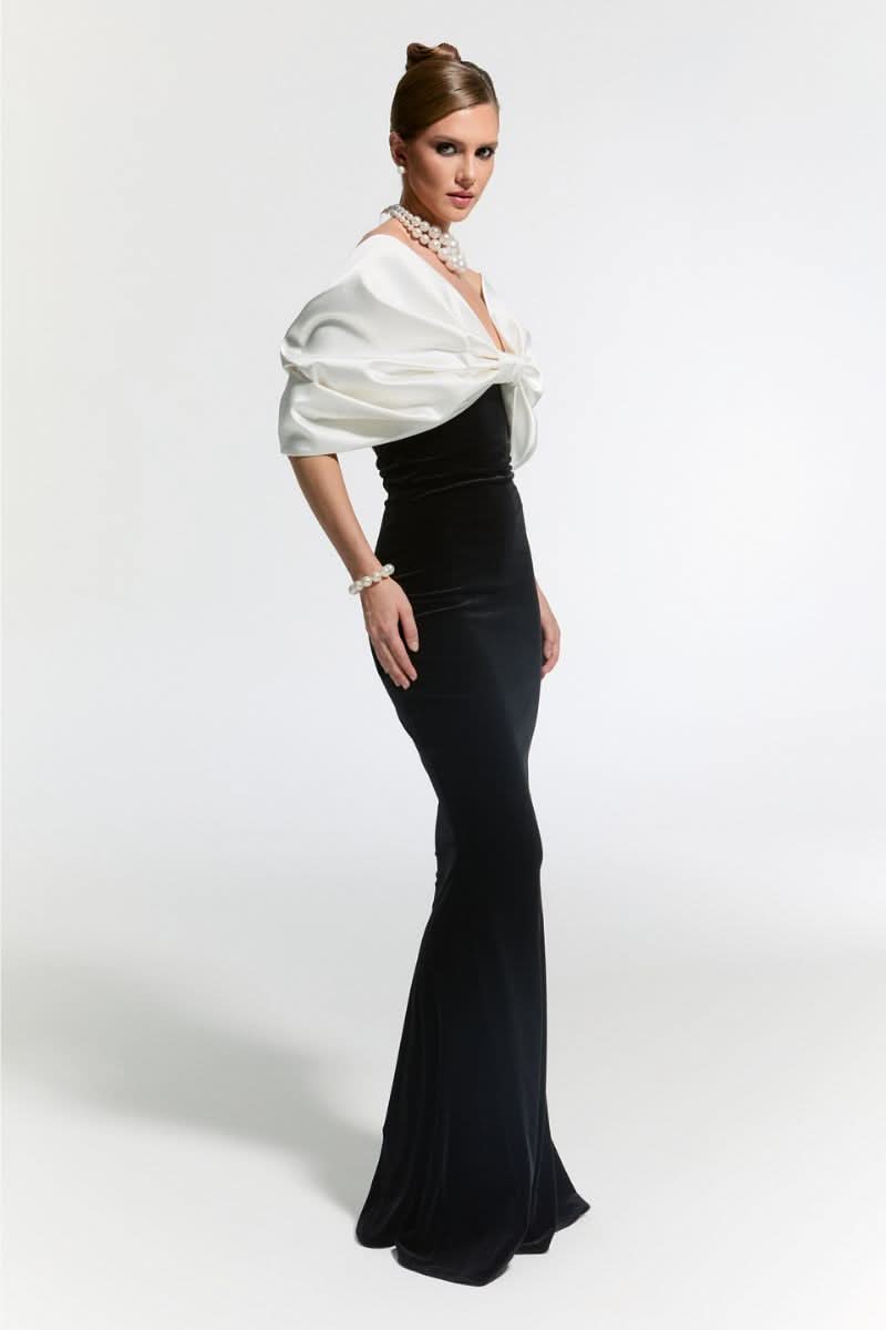 Nur Karaata CULT MIA X NUR KARAATA Buckingham gown, elegant long dress with intricate details and luxurious fabric.