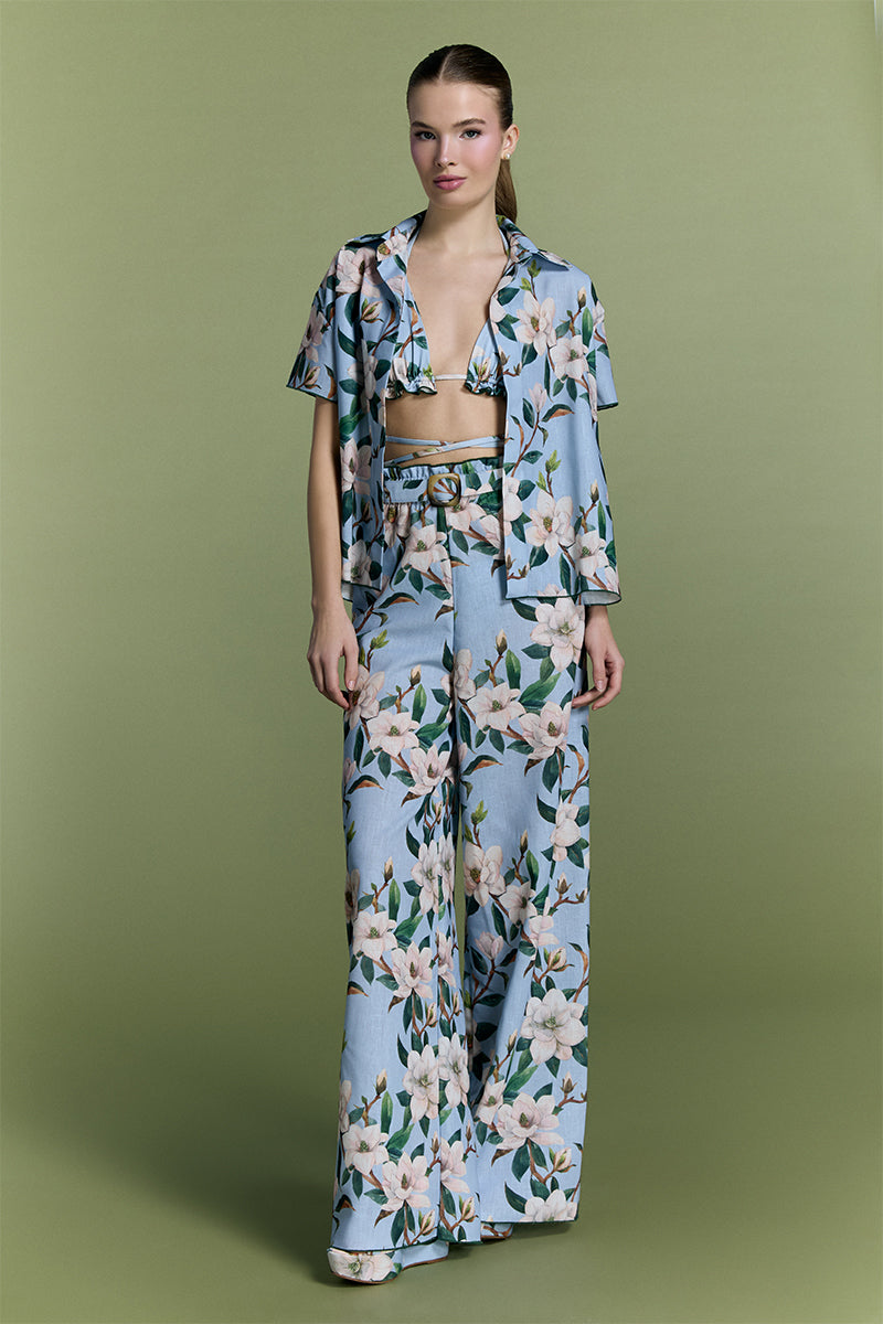 Nur Karaata Tropic Twist co-ord set featuring a tropical print top and matching pants, stylish and comfortable for casual wear.