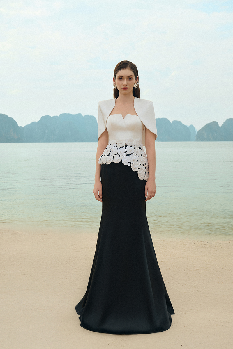 Lune de Soie PEARL TAFFETA DRESS AND CAPE SET | Cult Mia Lune de Soie PEARL TAFFETA DRESS AND CAPE SET | Cult Mia