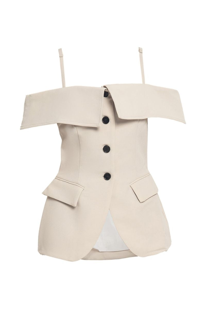 TAILORED FOG TOP WITH SABRINA SLEEVE - CULT MIA