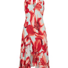 Corallo floral ZERINA midi dress by Summer Away featuring a vibrant, flowy design perfect for summer outings.