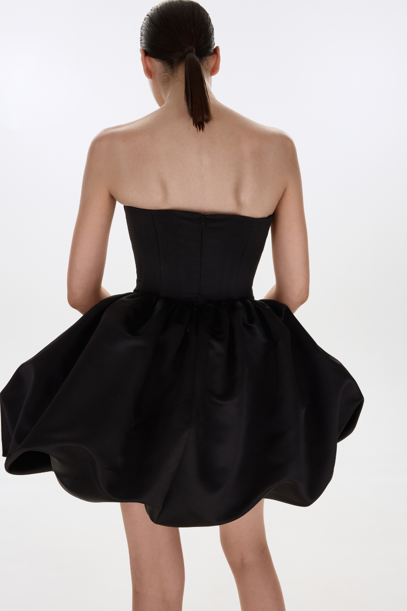 Black Violet Transformer maxi dress by Balykina, featuring a flowing silhouette and versatile design, shown on a model.