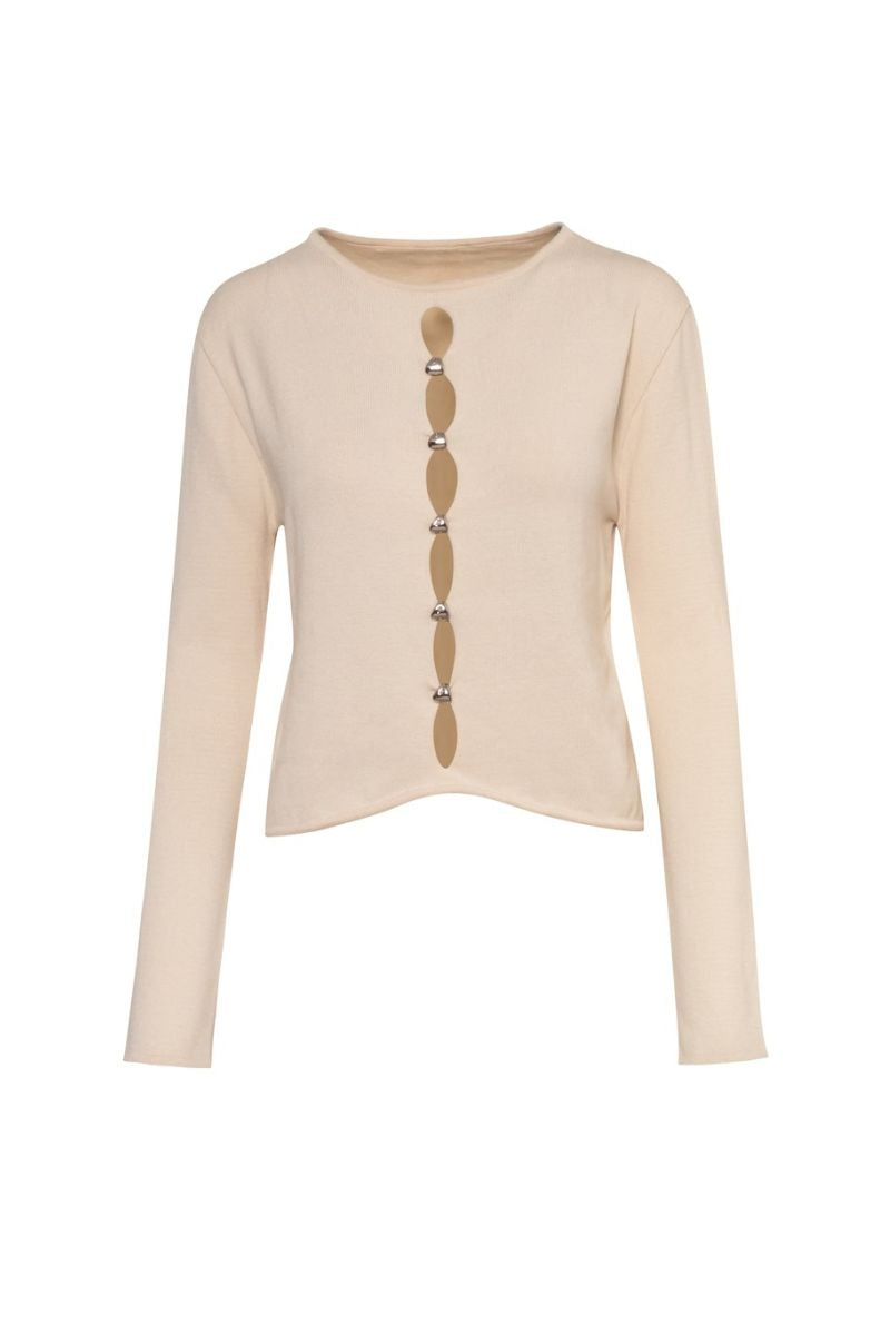 بلوزة كيوتو باللون الأبيض الكريمي