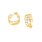 Sara Shala Colosseo yellow gold vermeil mini earrings, small and elegant earrings with a polished gold finish.